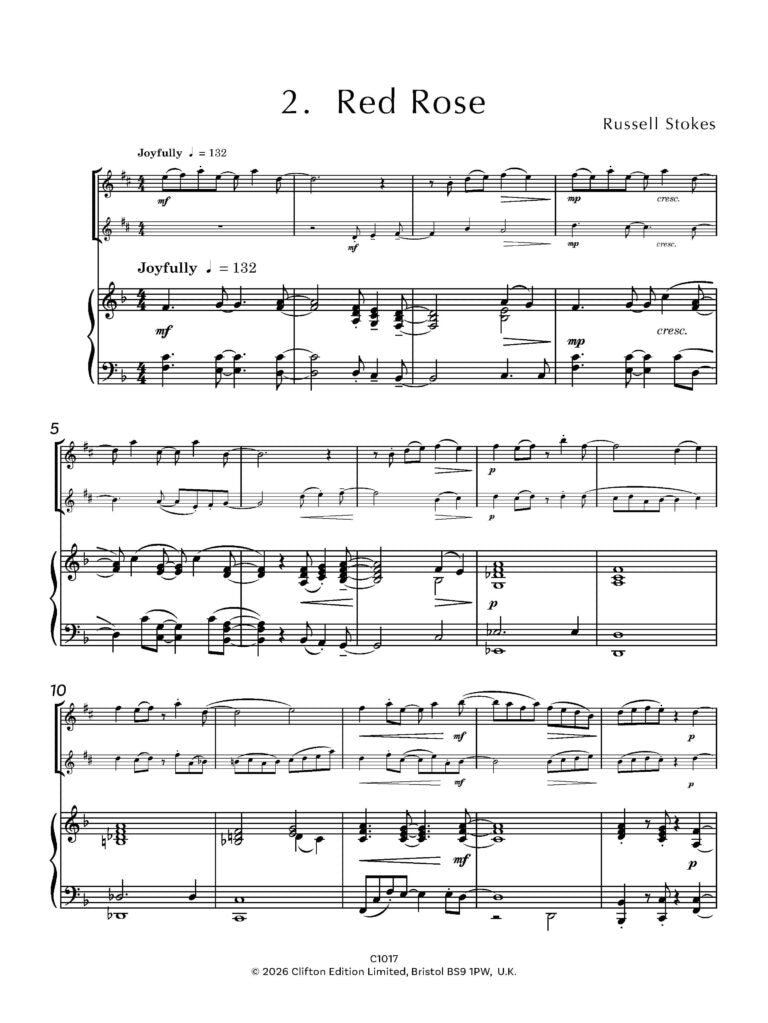 Stokes, Russell - Jazz Colours 2 for Alto Saxophone and Piano- Digital Download