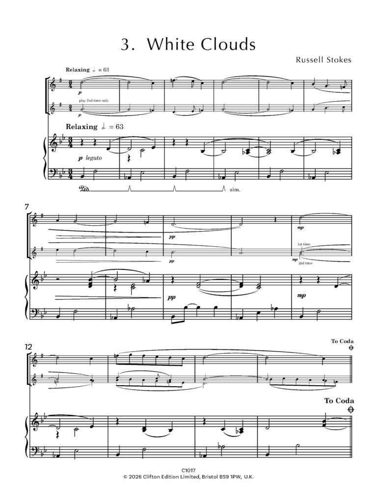 Stokes, Russell - Jazz Colours 2 for Alto Saxophone and Piano- Digital Download