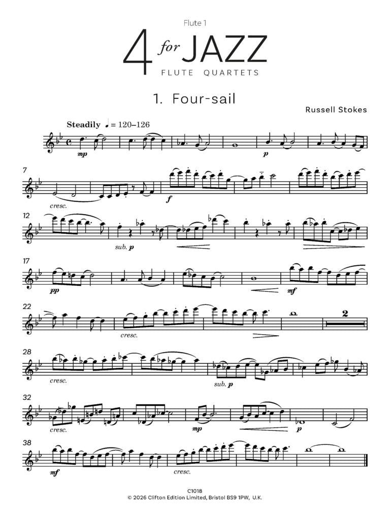 Stokes, Russell - 4 for Jazz Four Flutes - Digital Download