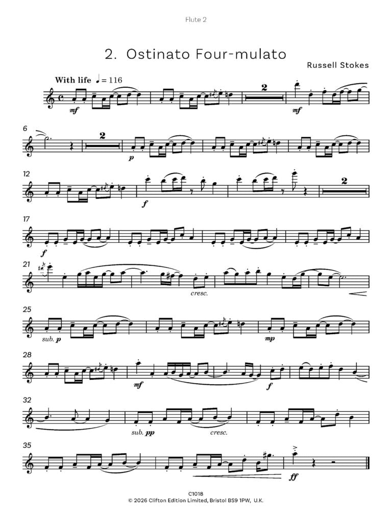 Stokes, Russell - 4 for Jazz Four Flutes - Digital Download