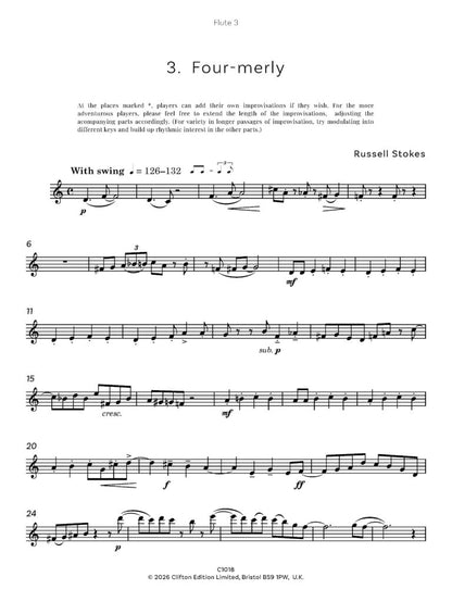 Stokes, Russell - 4 for Jazz Four Flutes - Digital Download