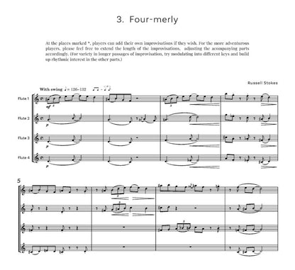 Stokes, Russell - 4 for Jazz Four Flutes - Digital Download