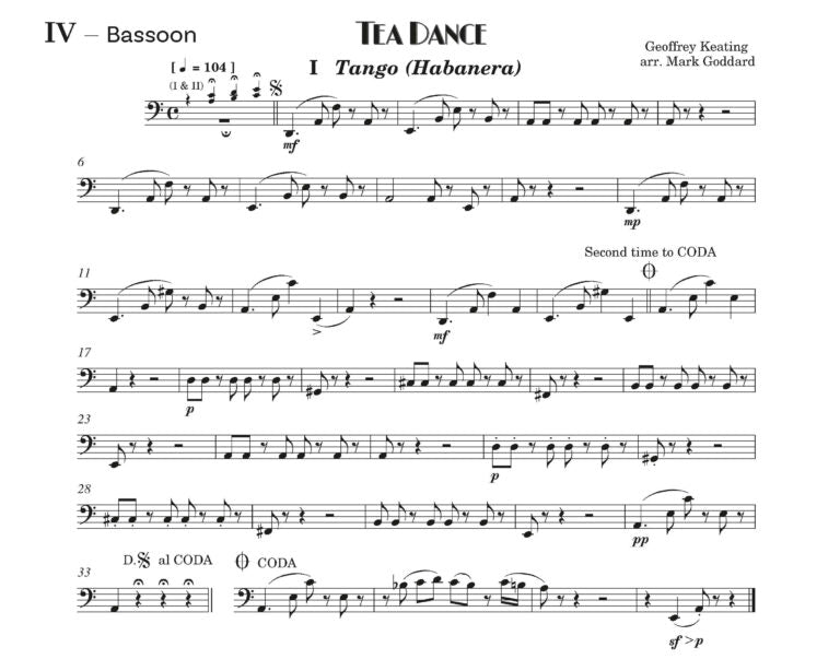 Geoffrey Keating arr. Mark Goddard - Tea Dance for Flexible Ensemble (wind and/or strings) (Digital Download)