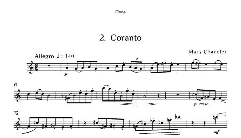Chandler, Mary Siciliano and Coranto oboe and piano - Digital Download
