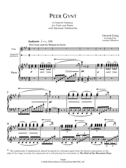 Edvard Grieg arr. Luukas Hiltunen - Peer Gynt: A Concert Fantasy for flute and piano - Digital Download
