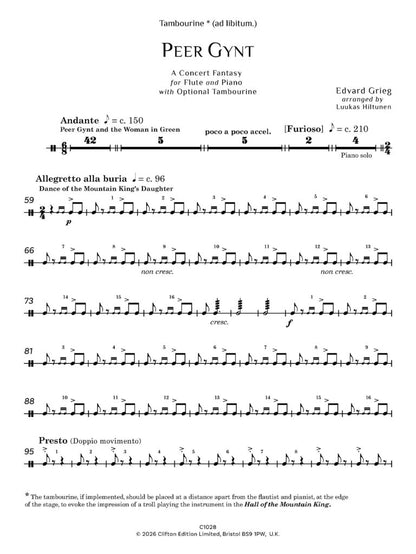 Edvard Grieg arr. Luukas Hiltunen - Peer Gynt: A Concert Fantasy for flute and piano - Digital Download