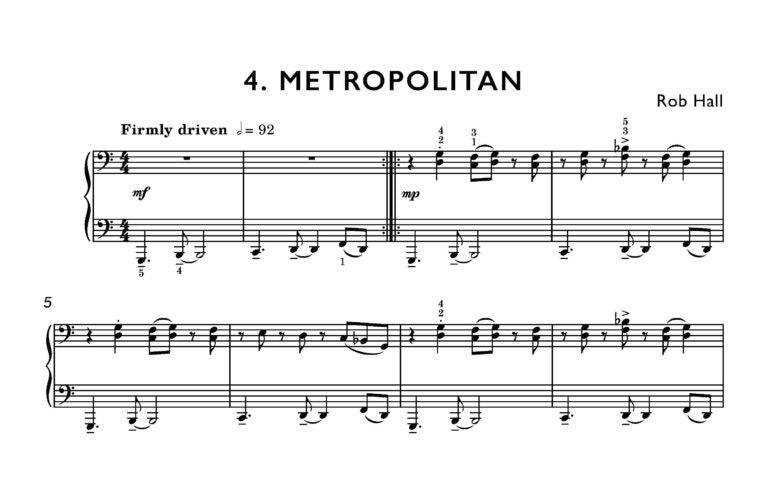 Hall, Rob - Underground for solo piano Digital Download