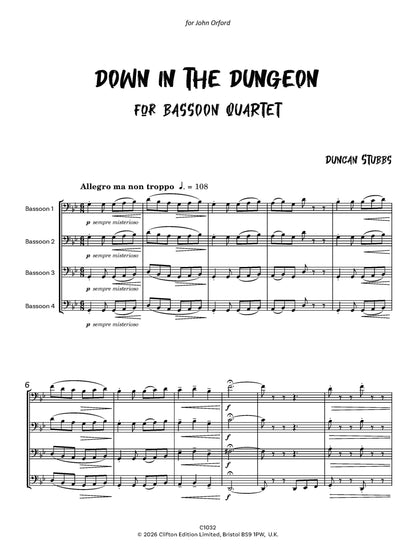 Stubbs, Duncan - Down in the Dungeon for Bassoon Quartet- Digital Download