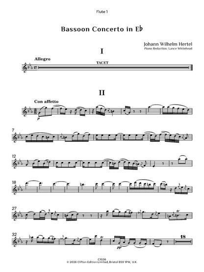 Hertel, JW Concerto in E flat for bassoon (Score and parts)- Digital Download