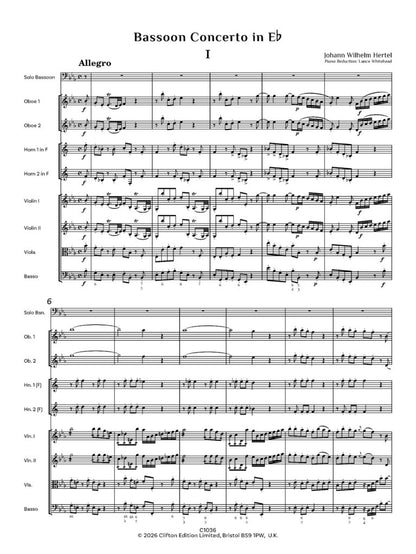 Hertel, JW Concerto in E flat for bassoon (Score and parts)- Digital Download