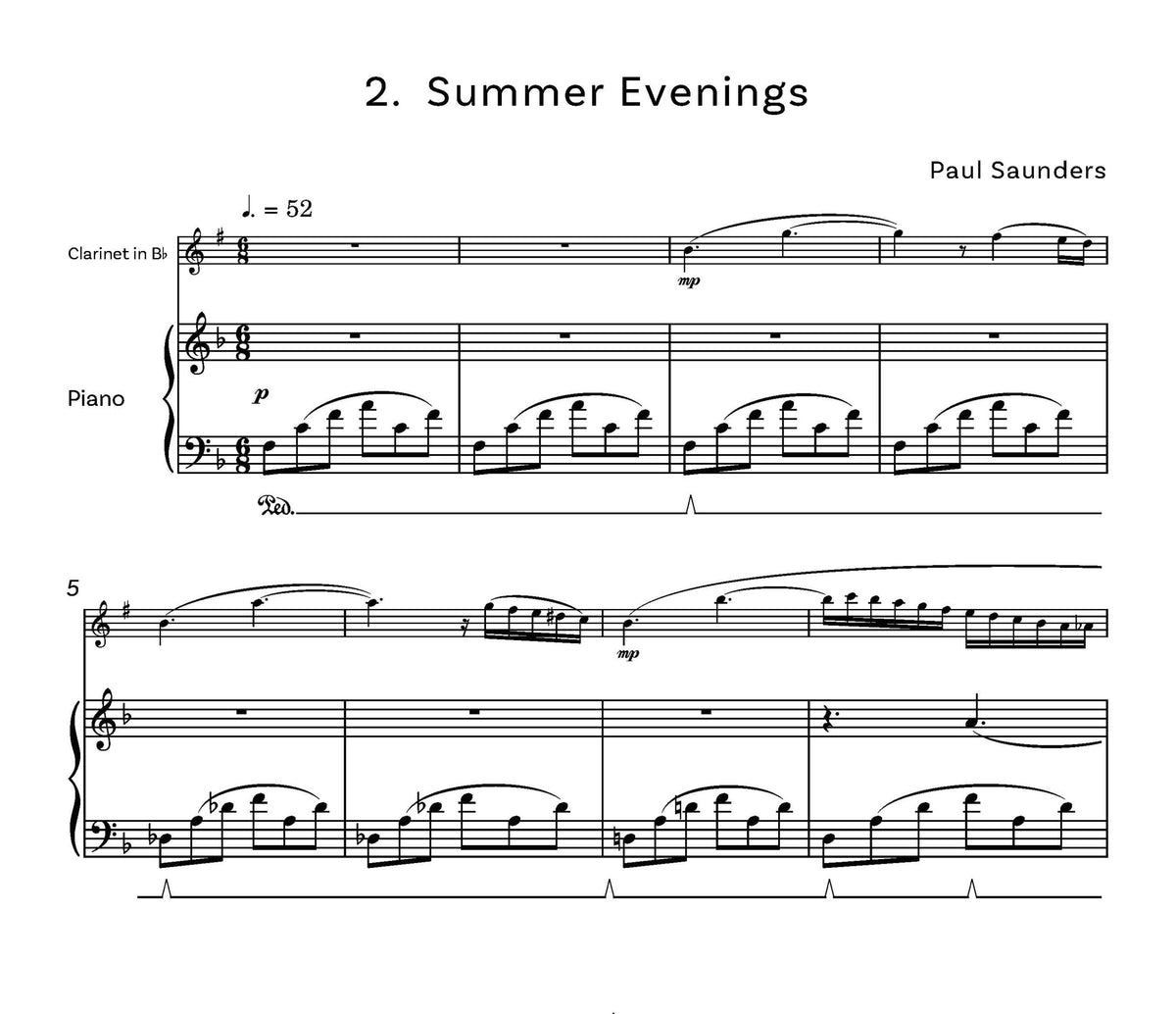 Saunders, Paul Microclimates for Clarinet and piano - Digital Download