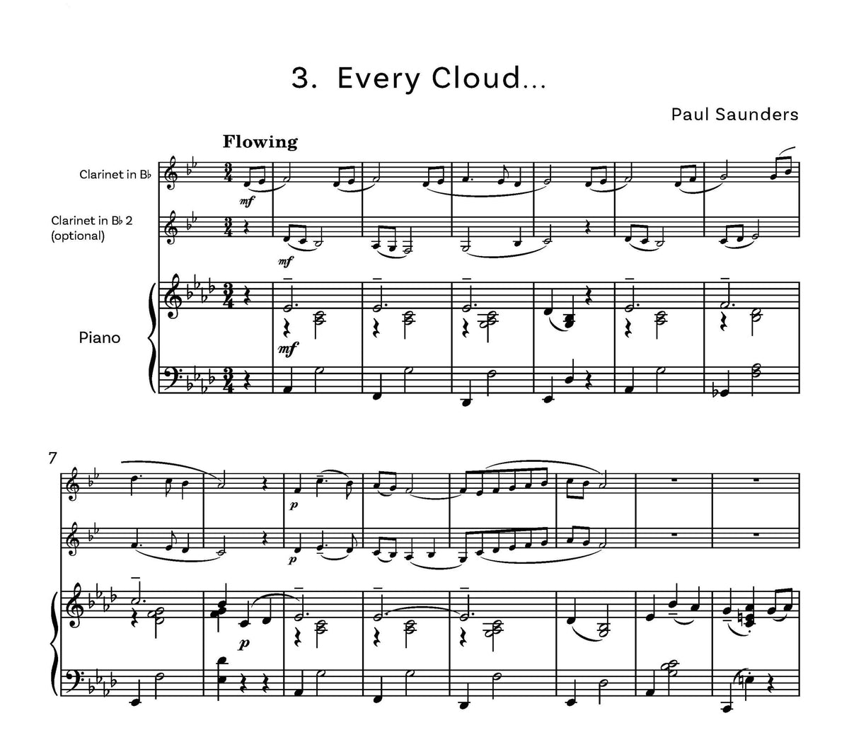 Saunders, Paul Microclimates for Clarinet and piano - Digital Download
