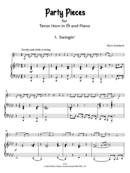 Goddard, Mark: Party Pieces for Horn in Eb & Piano Seven entertaining pieces Grades 2 – 5