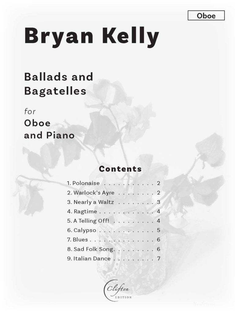 Kelly, Bryan: Ballads and Bagatelles. Oboe & Piano - Digital Download