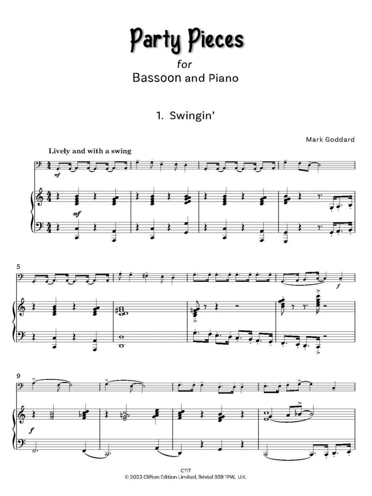 Goddard, Mark: Party Pieces for Bassoon Seven entertaining pieces Grades 2 – 5 - Digital Download