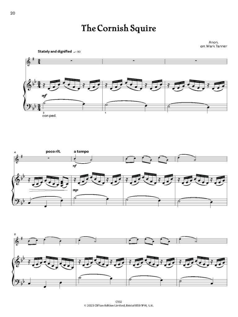 Tanner, Mark: Cornish Pastiche Eb treble clef brass edition - Digital Download