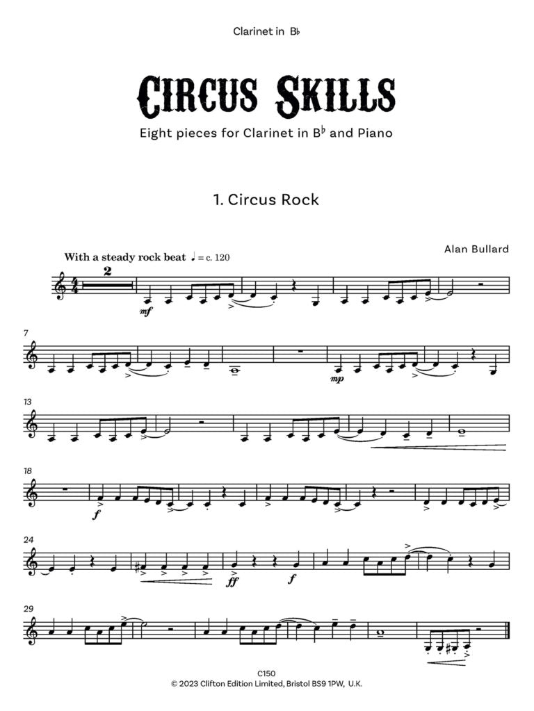 Bullard, Alan: Circus Skills. Clarinet and Piano