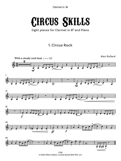 Bullard, Alan: Circus Skills. Clarinet and Piano - Digital Download