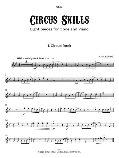 Bullard, Alan: Circus Skills for Oboe & Piano Includes optional backing tracks - Digital Download