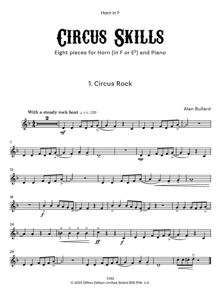 Bullard, Alan: Circus Skills for Horn & Piano - Digital Download