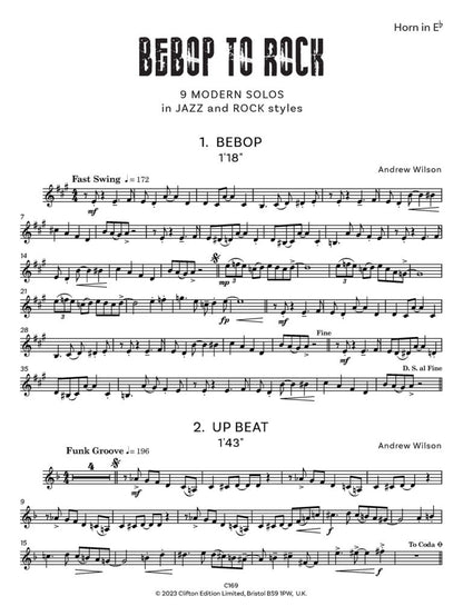 Wilson, Andrew: Bebop to Rock. Horn & Piano