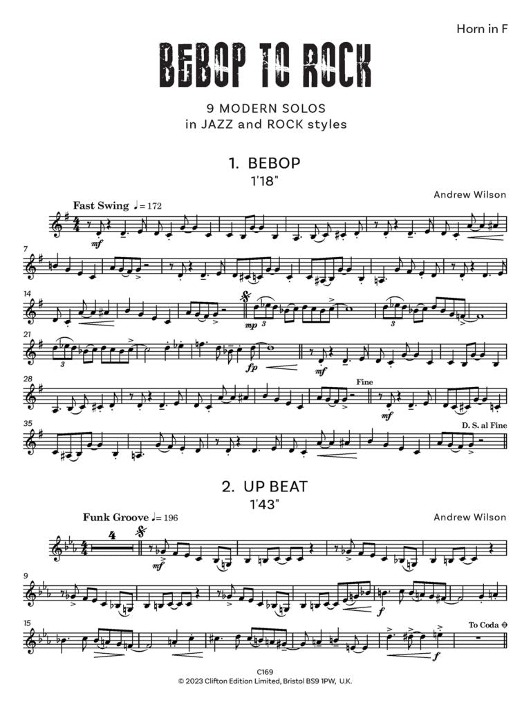 Wilson, Andrew: Bebop to Rock. Horn & Piano