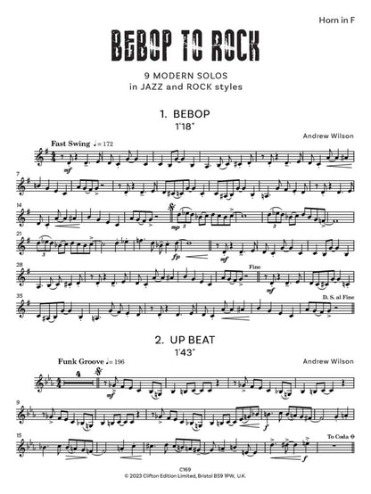 Wilson, Andrew: Bebop to Rock. Horn & Piano