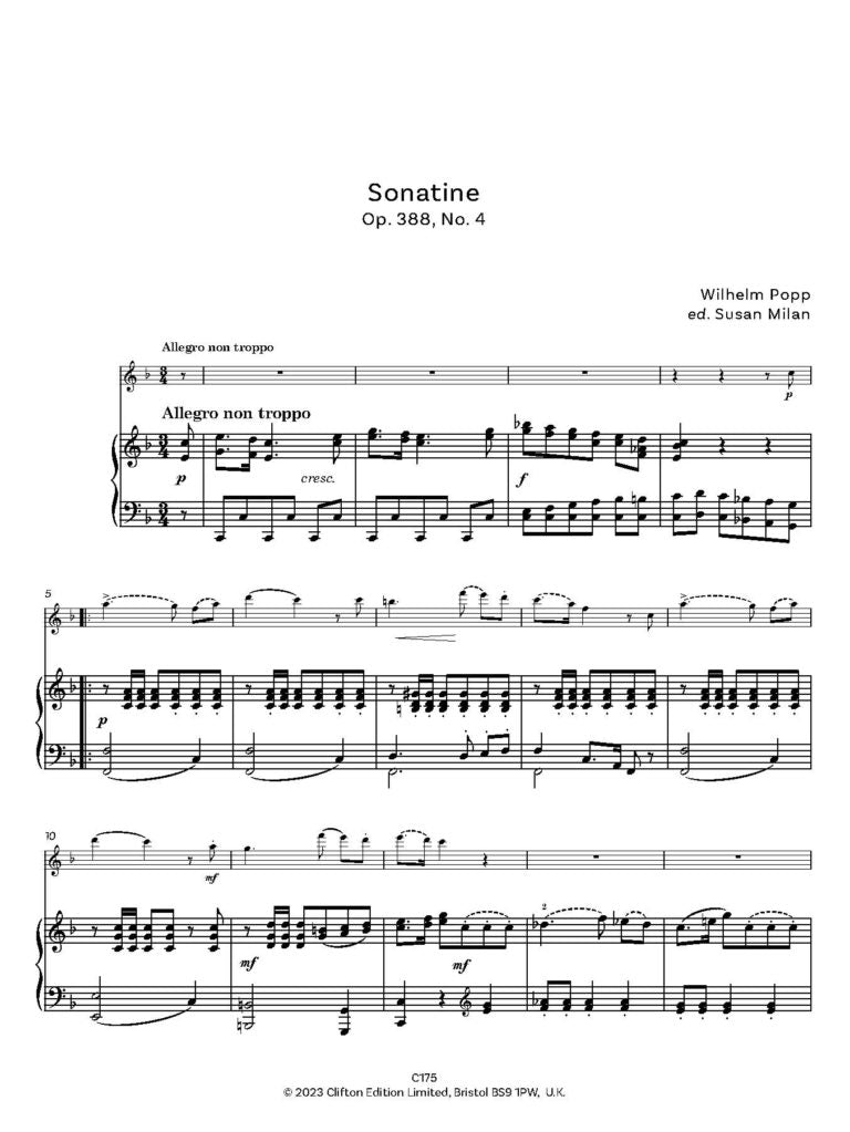 Popp, Wilhelm: Sonatine, op. 388 no. 4