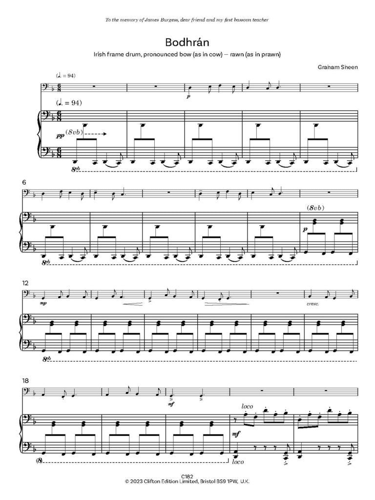 Mr Sheen’s Miscellany for Bassoon – Grade 2 Three Pieces for Bassoon and Piano - Digital Download