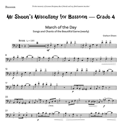 Mr Sheen’s Miscellany for Bassoon – Grade 4 Three Pieces for Bassoon and Piano - Digital Download