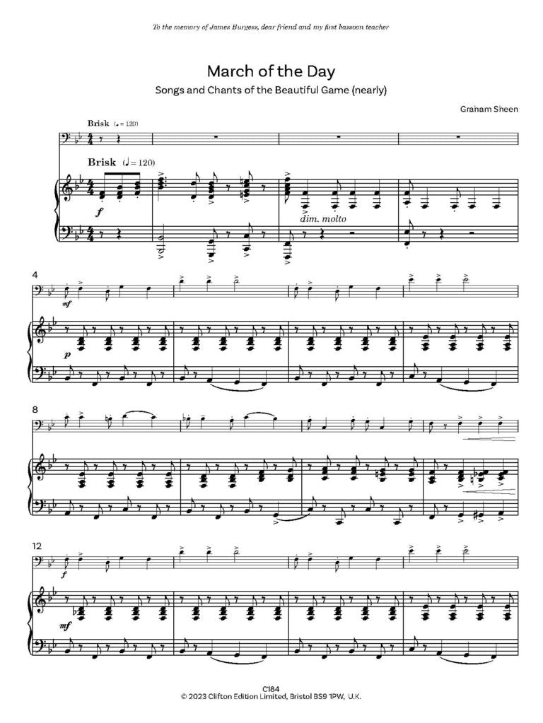 Mr Sheen’s Miscellany for Bassoon – Grade 4 Three Pieces for Bassoon and Piano - Digital Download