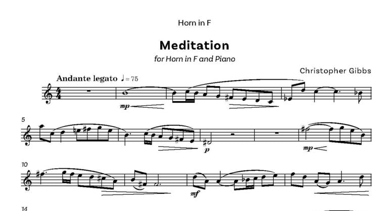 Gibbs, Christopher: Meditation for Horn in F & Piano - Digital Download