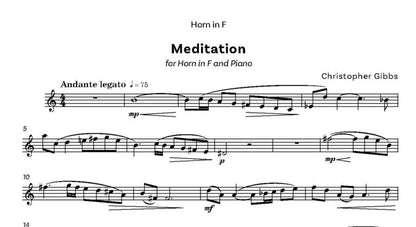 Gibbs, Christopher: Meditation for Horn in F & Piano