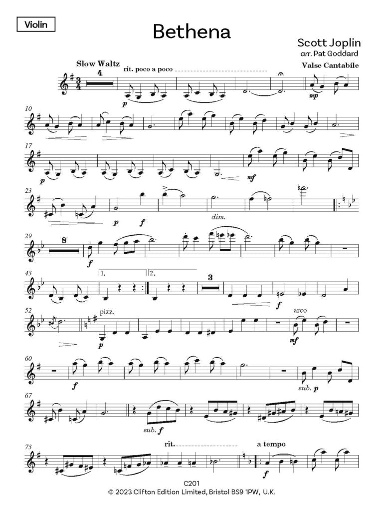 Joplin Rags, arr. Goddard. Violin & Piano