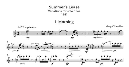 Chandler, Mary: Summer’s Lease. Oboe Solo - Digital Download