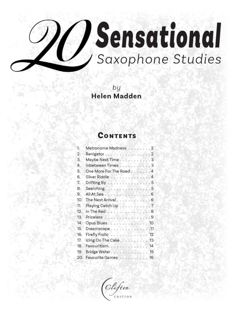 Helen Madden: 20 Sensational Saxophone Studies