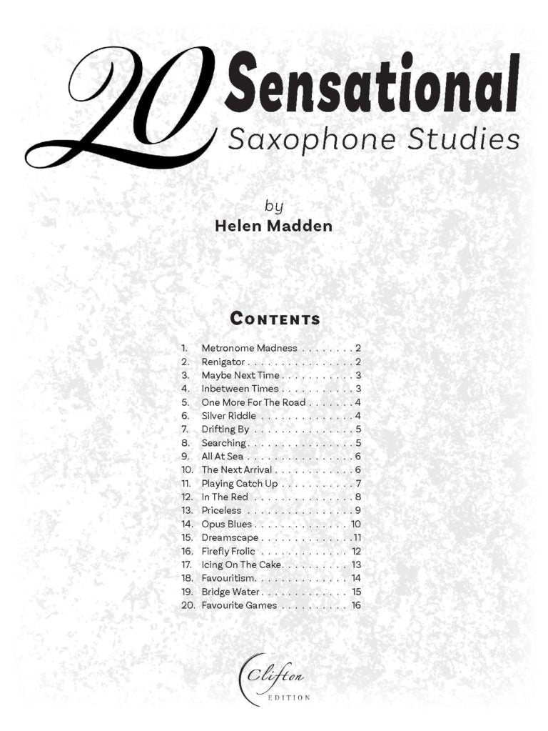 Helen Madden: 20 Sensational Saxophone Studies - Digital Download