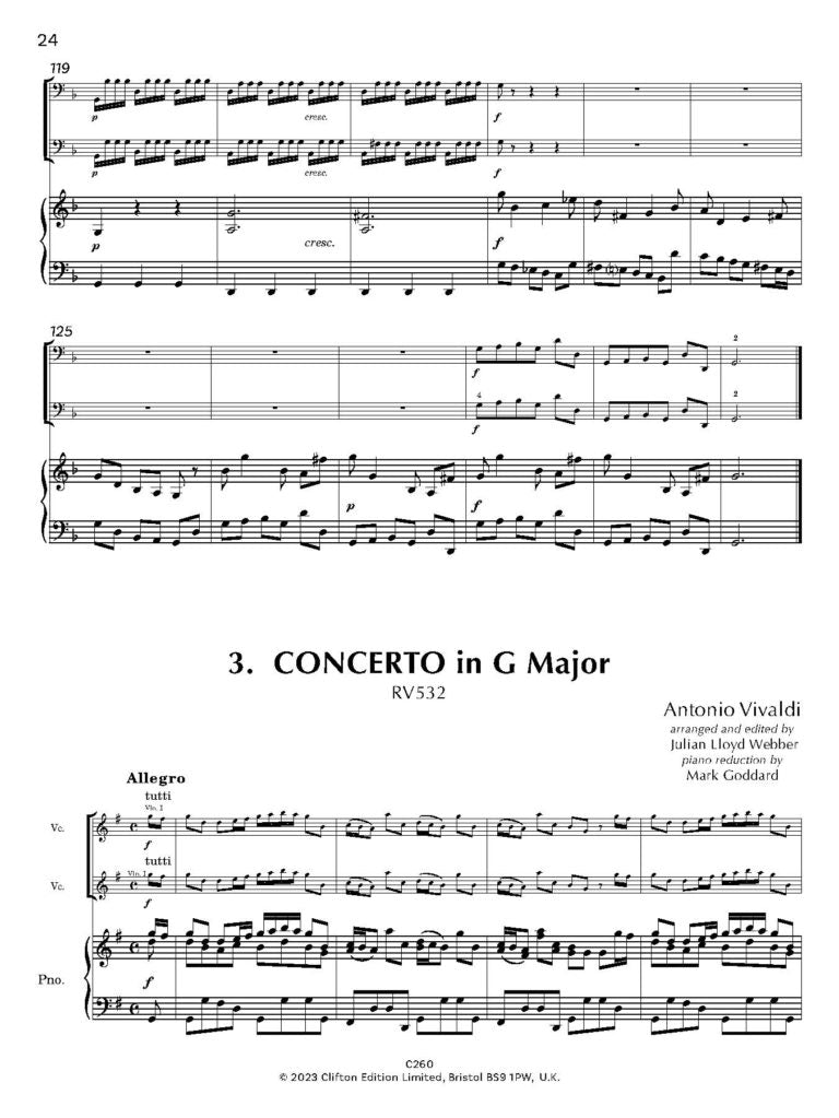 Vivaldi: Concertos Vol. 1 E minor RV409, G minor RV531 & G major RV532 for 2 Cellos and Piano, arr. Julian Lloyd Webber