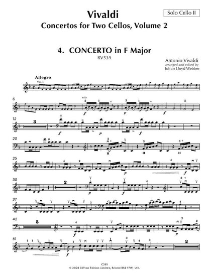 Vivaldi: Concertos Vol. 2 F major RV539, G major RV545 & G minor RV812 for 2 Cellos and Piano, arr. Julian Lloyd Webber