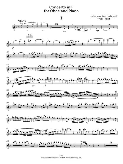 Koželuch: Concerto in F. Oboe and Piano