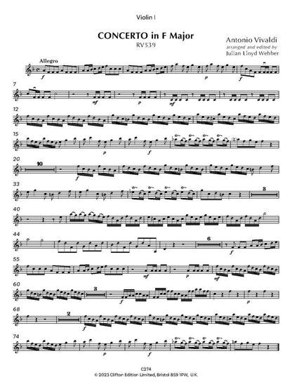 Vivaldi: Concerto in F major RV539 [SCORE AND PARTS] (Two Cellos & Orchestra)