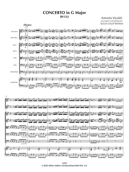 Vivaldi: Concerto in G major RV532 [SCORE AND PARTS] (Two Cellos & Orchestra) - Digital Download