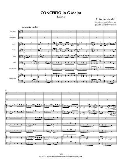 Vivaldi: Concerto in G major RV545 (SCORE AND PARTS) (Two Cellos & Orchestra) - Digital Download