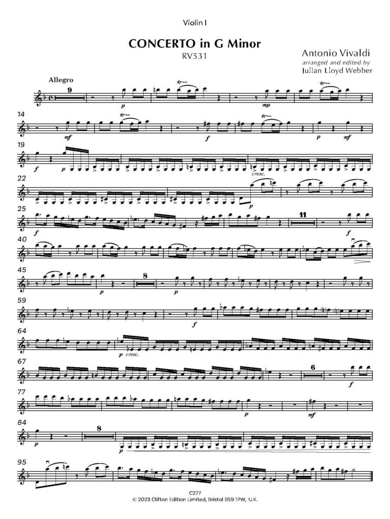 Vivaldi: Concerto in G minor RV531 [SCORE AND PARTS] (Two Cellos & Orchestra) Digital Download