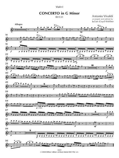 Vivaldi: Concerto in G minor RV531 [SCORE AND PARTS] (Two Cellos & Orchestra) Digital Download