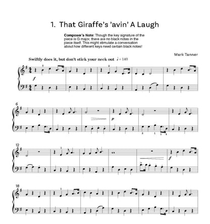 Tanner, Mark -Eye Tunes ZooKeepers Just White Notes! for solo piano - Digital Download