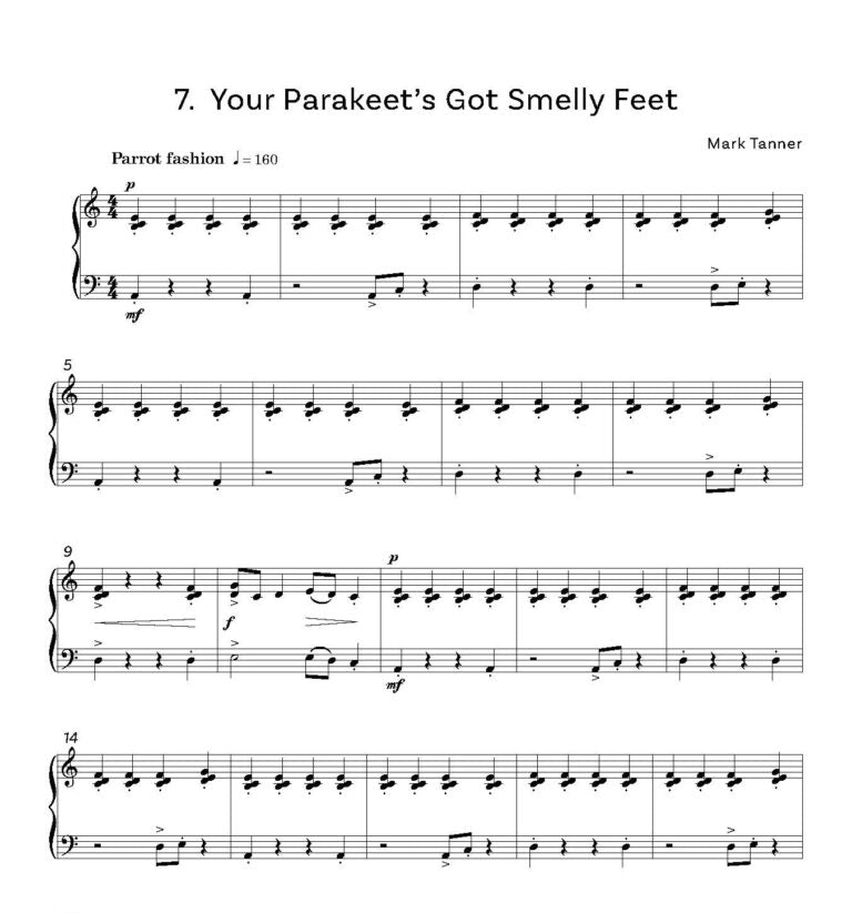 Tanner, Mark -Eye Tunes ZooKeepers Just White Notes! for solo piano - Digital Download