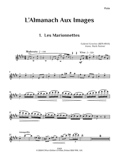 Grovlez L’Almanach aux images arr. Tanner (Flute & Piano)