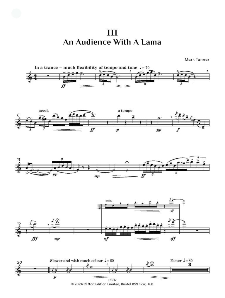 Tanner, Mark: Himalayan Suite for flute & piano - Digital Download