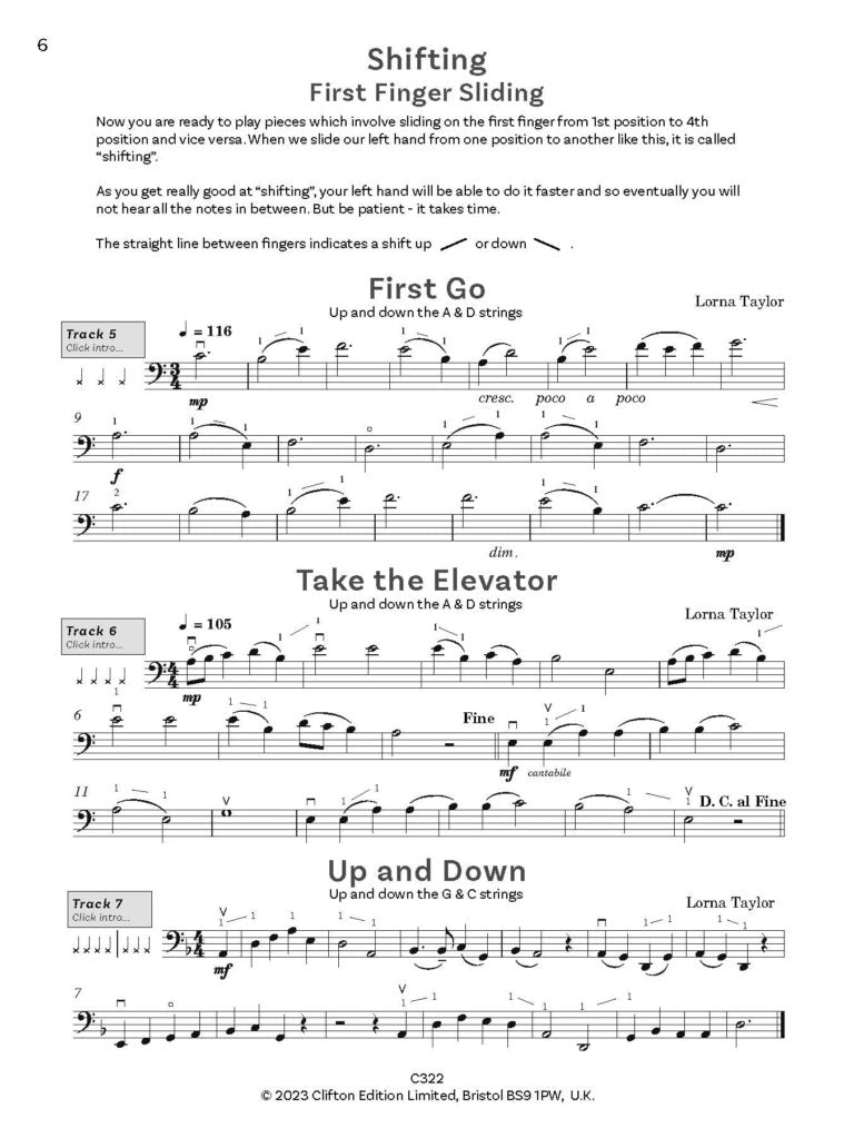 Taylor, Lorna: Go Fourth – Position changing for the Cello (Cello & PIano/Backing tracks)